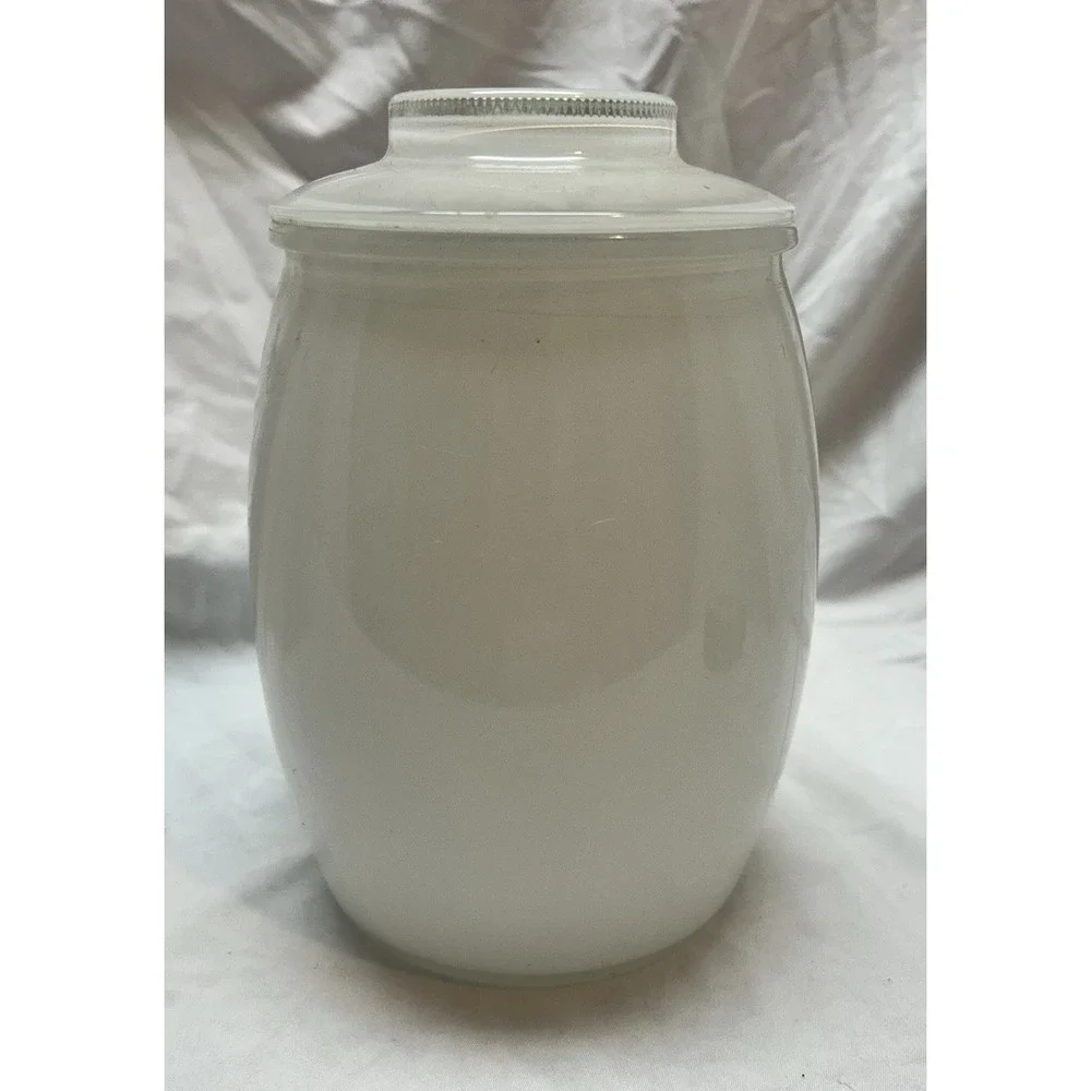 VTG 50s 60s Bartlett Collins Strawberries White Glass Cookie Jar Canister 8